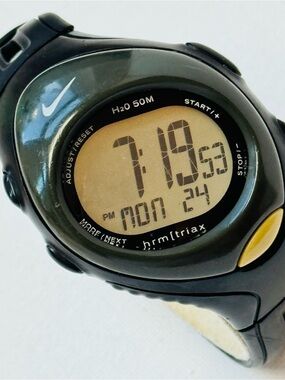 Nike HRM/Triax Men's Digital Watch Black Gray/Green? Bezel SM0008